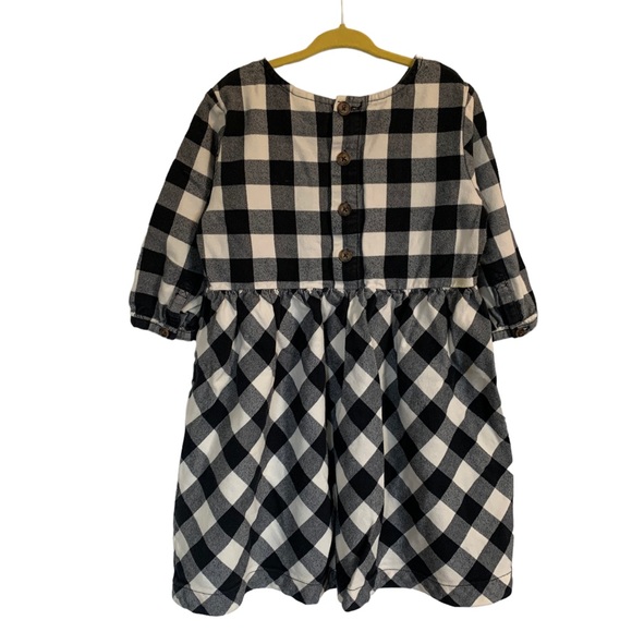 Hanna Andersson Black and White Buffalo Check Dress Size 6-7 US (120cm) - Picture 3 of 10